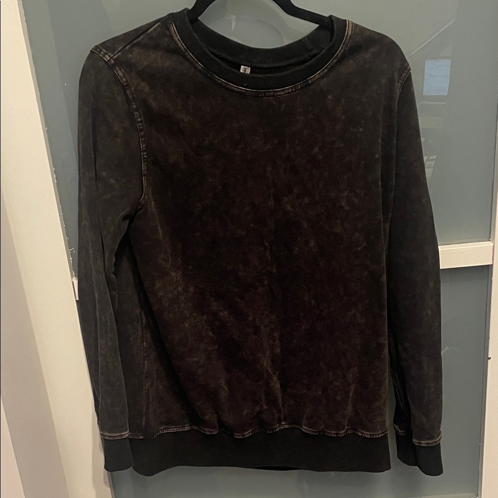 Only Tory Charcoal Black Crewneck Top, Lightweight Sweater, L, EUC